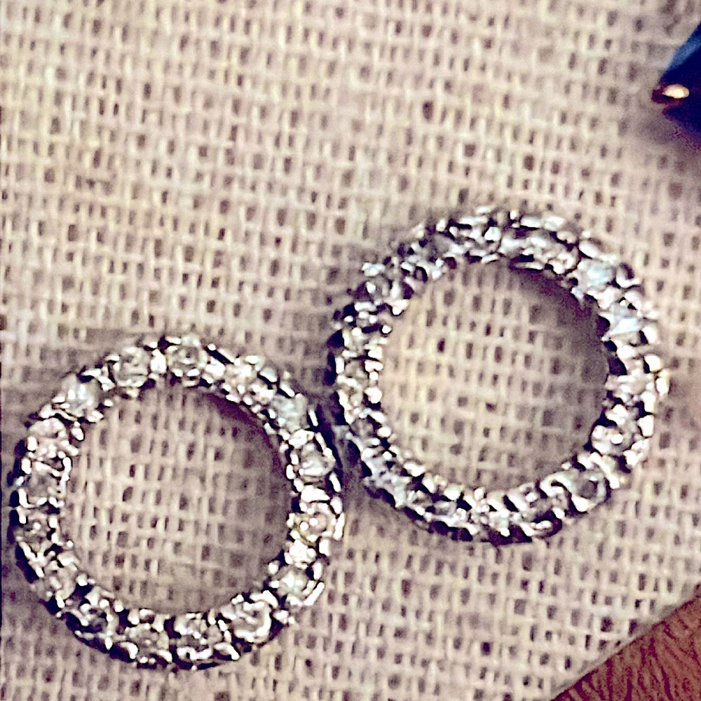 Diamond pave crystal stud earrings; slight drop; everyday or cocktail